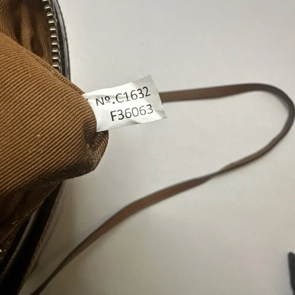 Coach Mini Rowan‎ File Pebbled Leather Crossbody Shoulder Handbag Purse Cognac
